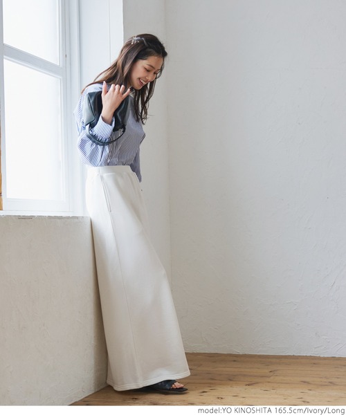 coca（coca）（コカ）の「大人の着心地スウェットステッチスカート（スカート・レディース・アイボリー/グレー/ブラック・SHORT/LONG）」の5枚目の写真
