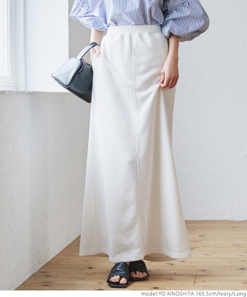 coca（coca）（コカ）の「大人の着心地スウェットステッチスカート（スカート・レディース・アイボリー/グレー/ブラック・SHORT/LONG）」の6枚目の写真