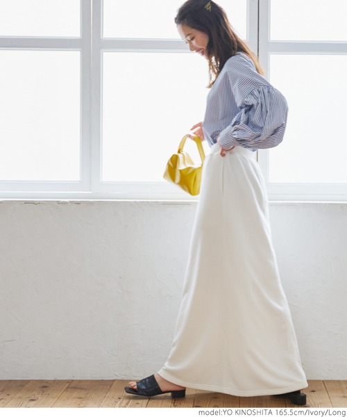 coca（coca）（コカ）の「大人の着心地スウェットステッチスカート（スカート・レディース・アイボリー/グレー/ブラック・SHORT/LONG）」の7枚目の写真