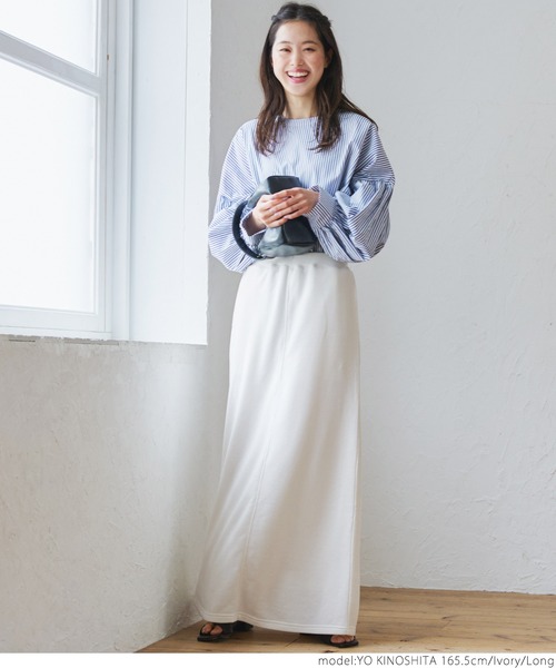 coca（coca）（コカ）の「大人の着心地スウェットステッチスカート（スカート・レディース・アイボリー/グレー/ブラック・SHORT/LONG）」の8枚目の写真