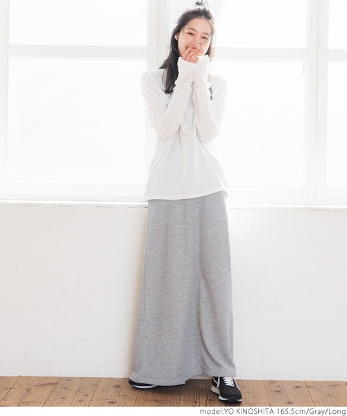 coca（coca）（コカ）の「大人の着心地スウェットステッチスカート（スカート・レディース・アイボリー/グレー/ブラック・SHORT/LONG）」の11枚目の写真