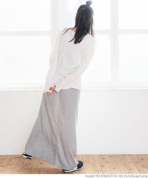 coca（coca）（コカ）の「大人の着心地スウェットステッチスカート（スカート・レディース・アイボリー/グレー/ブラック・SHORT/LONG）」の13枚目の写真