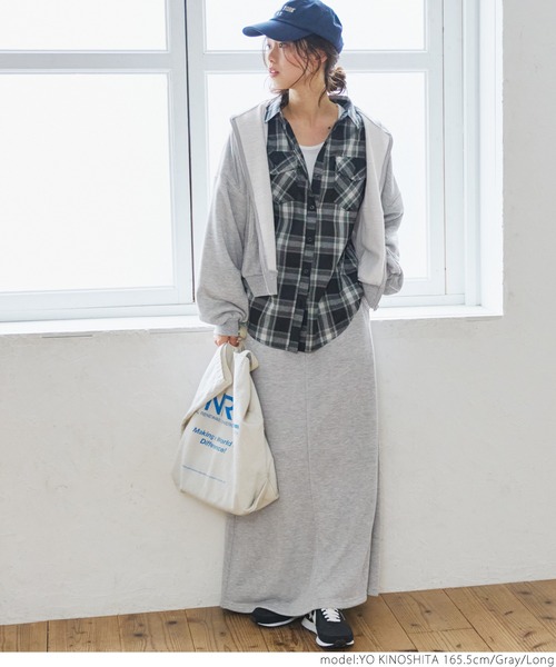 coca（coca）（コカ）の「大人の着心地スウェットステッチスカート（スカート・レディース・アイボリー/グレー/ブラック・SHORT/LONG）」の15枚目の写真