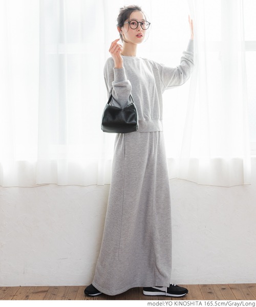 coca（coca）（コカ）の「大人の着心地スウェットステッチスカート（スカート・レディース・アイボリー/グレー/ブラック・SHORT/LONG）」の16枚目の写真