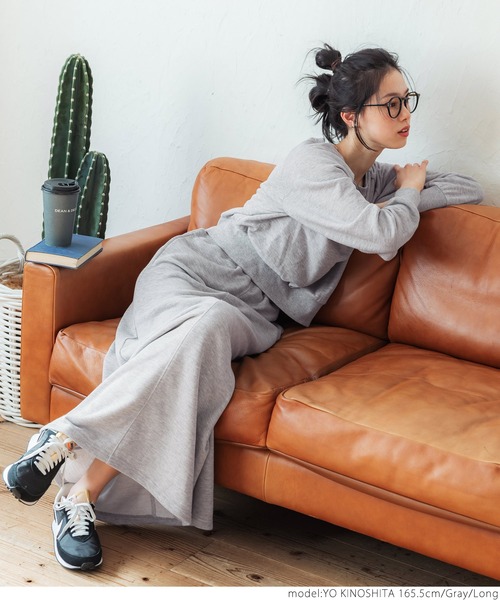 coca（coca）（コカ）の「大人の着心地スウェットステッチスカート（スカート・レディース・アイボリー/グレー/ブラック・SHORT/LONG）」の17枚目の写真