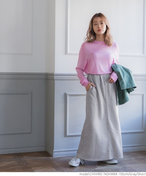 coca（coca）（コカ）の「大人の着心地スウェットステッチスカート（スカート・レディース・アイボリー/グレー/ブラック・SHORT/LONG）」の18枚目の写真