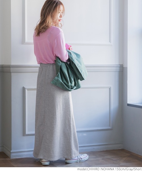 coca（coca）（コカ）の「大人の着心地スウェットステッチスカート（スカート・レディース・アイボリー/グレー/ブラック・SHORT/LONG）」の19枚目の写真