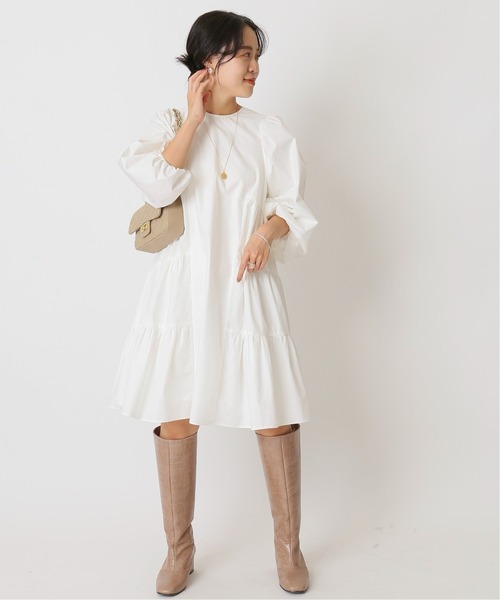 U by SPICK&SPAN(ユーバイスピックアンドスパン)の「≪追加≫ティアードミニワンピース3◆(ワンピース・レディース・ホワイト/ブラック・36/38)」の13枚目の写真