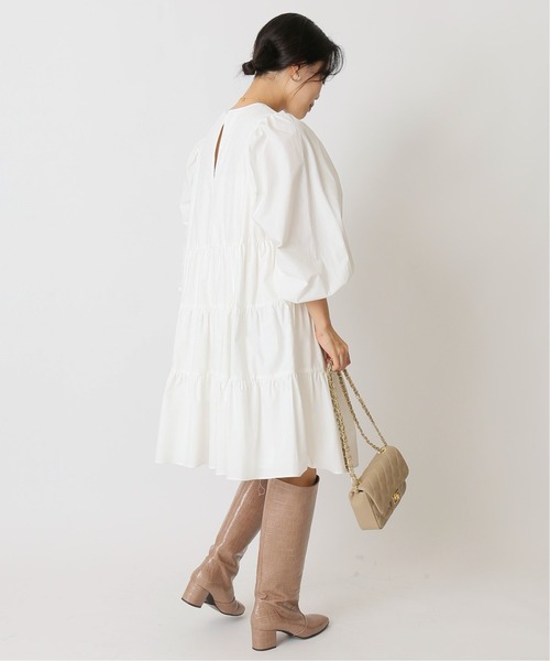 U by SPICK&SPAN(ユーバイスピックアンドスパン)の「≪追加≫ティアードミニワンピース3◆(ワンピース・レディース・ホワイト/ブラック・36/38)」の22枚目の写真