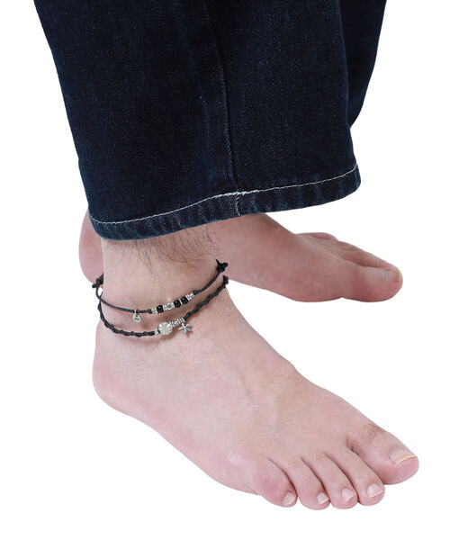 wakami(ワカミ)の「wakami × BEAMS / 別注 アンクレット 2本セット 2022(アンクレット・メンズ・チャコールグレー/ベージュ/オリーブ/ライトカーキ/ブルー/オレンジ/マルチ・ONE SIZE)」の8枚目の写真