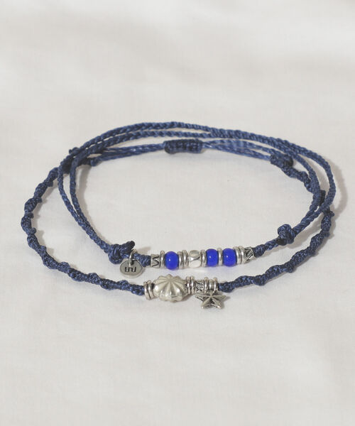 wakami(ワカミ)の「wakami × BEAMS / 別注 アンクレット 2本セット 2022(アンクレット・メンズ・チャコールグレー/ベージュ/オリーブ/ライトカーキ/ブルー/オレンジ/マルチ・ONE SIZE)」の6枚目の写真