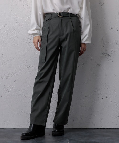 Adoon plain(アドーンプレーン)の「【Adoon plain】ベルト付きパンツ(その他パンツ)」|グレー