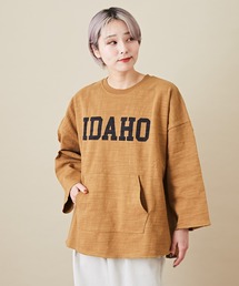 CUBE SUGAR（キューブシュガー）の「スラブ天竺プルオーバー長袖カレッジロゴTシャツ（Tシャツ/カットソー）」