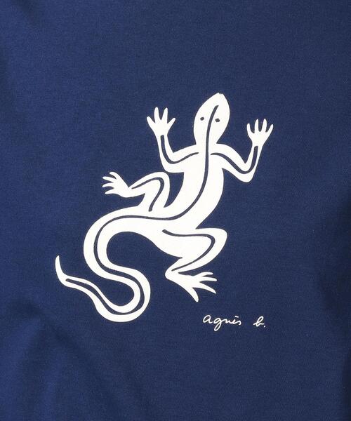 agnes b.（アニエスベー）の「SF64 TS レザールコットンロングTシャツ（Tシャツ/カットソー・レディース・ネイビー・1/2/3）」の4枚目の写真