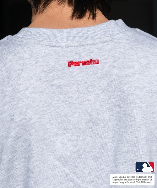 Perushu（ペルーシュ）の「【Perushu×MLB】ビッグシルエットスウェット（スウェット・メンズ・ブラック/ブルー/グリーン/グレー系1/グレー系2/グレー系3・MEDIUM/LARGE）」の18枚目の写真
