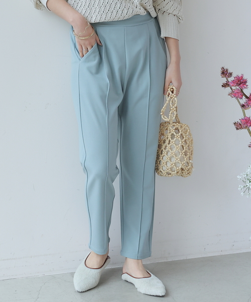 frames RAY CASSIN(フレームスレイカズン)の「S/M展開 Everydayパンツ(スラックス・レディース・イエロー/ブラック/グレイッシュベージュ/グリーン/サックスブルー/ピンク/イエロー×グリーン・SMALL/MEDIUM)」の12枚目の写真