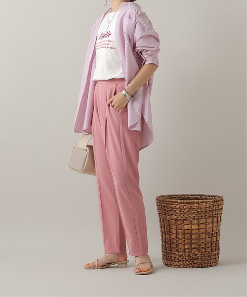 frames RAY CASSIN(フレームスレイカズン)の「S/M展開 Everydayパンツ(スラックス・レディース・イエロー/ブラック/グレイッシュベージュ/グリーン/サックスブルー/ピンク/イエロー×グリーン・SMALL/MEDIUM)」の21枚目の写真