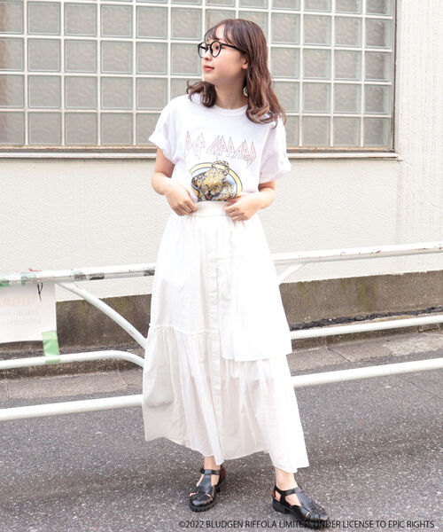 fredy emue（フレディエミュ）の「アシメギャザースカート（セットアップ可能）（スカート・レディース・ブラック/オフホワイト/グリーン・38）」の7枚目の写真