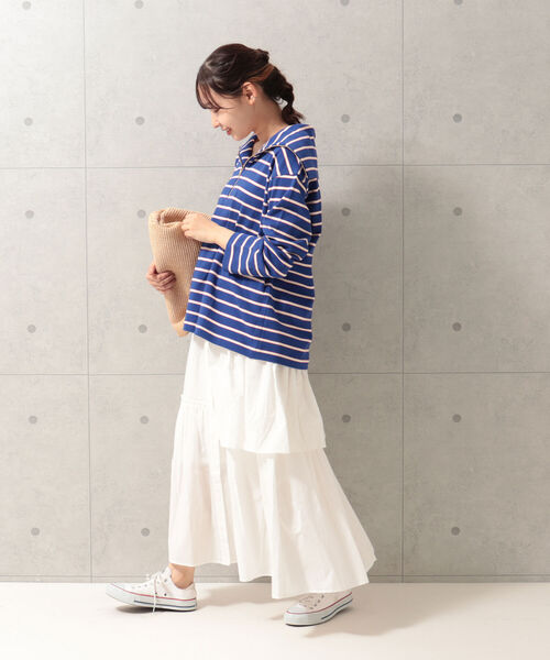 fredy emue（フレディエミュ）の「アシメギャザースカート（セットアップ可能）（スカート・レディース・ブラック/オフホワイト/グリーン・38）」の15枚目の写真