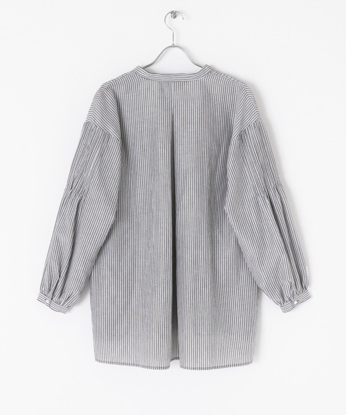 URBAN RESEARCH Sonny Label(アーバンリサーチサニーレーベル)の「『UR TECH Smart Linen Touch』リネン混タックスリーブブラウス(シャツ/ブラウス・レディース・イエロー/ベージュ系その他/ストライプ・FREE)」の19枚目の写真