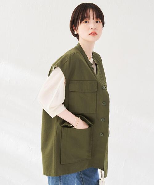 coen(コーエン)の「ミリタリージレ(ベスト・レディース・オフホワイト/オリーブ・M/L)」の3枚目の写真