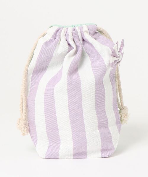 DONOBAN（ドノバン）の「◇キッズ◇ガールズリボン付きコップ巾着（エコバッグ/サブバッグ・キッズ・ラベンダー/ミント/ピンク/ベージュ・ONESIZE）」の3枚目の写真