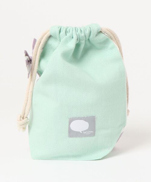 DONOBAN（ドノバン）の「◇キッズ◇ガールズリボン付きコップ巾着（エコバッグ/サブバッグ・キッズ・ラベンダー/ミント/ピンク/ベージュ・ONESIZE）」の5枚目の写真