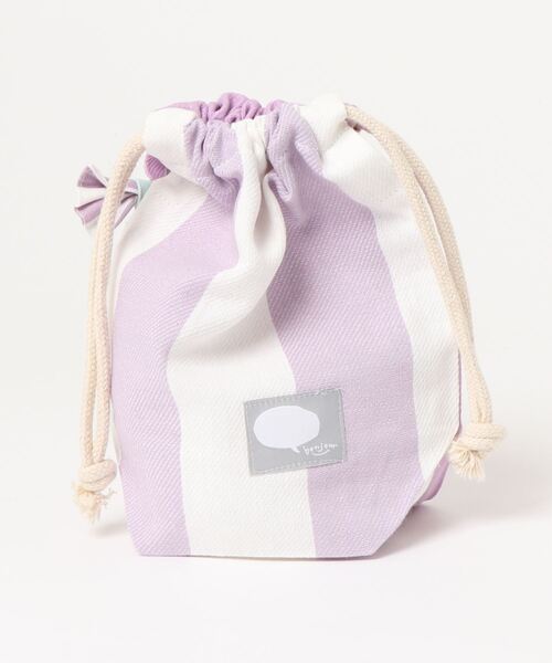 DONOBAN（ドノバン）の「◇キッズ◇ガールズリボン付きコップ巾着（エコバッグ/サブバッグ・キッズ・ラベンダー/ミント/ピンク/ベージュ・ONESIZE）」の7枚目の写真