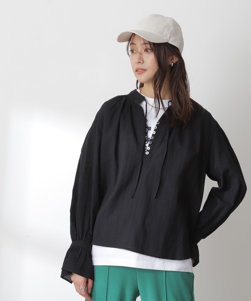 N.（N. Natural Beauty Basic）（エヌエヌナチュラルビューティーベーシック）の「麻混キャップ（キャップ・レディース・ブラック/ベージュ・FREE）」の13枚目の写真