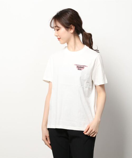 MAISON SCOTCH(メゾンスコッチ)の「リラックスフィット オーガニックコットンTシャツ【164704】(Tシャツ/カットソー・レディース・オフホワイト・X-SMALL/SMALL)」の1枚目の写真