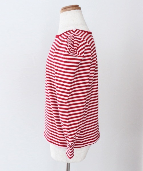 lulpini（ルルピー二）の「kids　スクエアネックボーダーロングスリーブTシャツ（Tシャツ/カットソー・キッズ・ブラック/イエロー/レッド・S/M/L）」の18枚目の写真