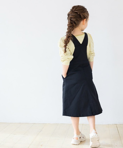 lulpini（ルルピー二）の「kids　スクエアネックボーダーロングスリーブTシャツ（Tシャツ/カットソー・キッズ・ブラック/イエロー/レッド・S/M/L）」の10枚目の写真