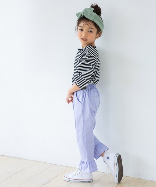 lulpini（ルルピー二）の「kids　スクエアネックボーダーロングスリーブTシャツ（Tシャツ/カットソー・キッズ・ブラック/イエロー/レッド・S/M/L）」の20枚目の写真