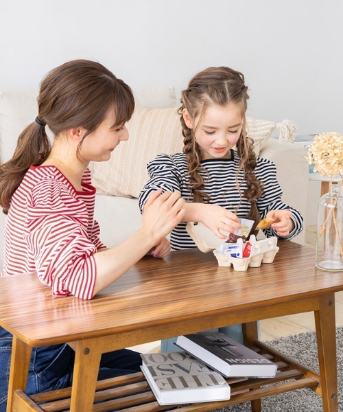 lulpini（ルルピー二）の「kids　スクエアネックボーダーロングスリーブTシャツ（Tシャツ/カットソー・キッズ・ブラック/イエロー/レッド・S/M/L）」の8枚目の写真