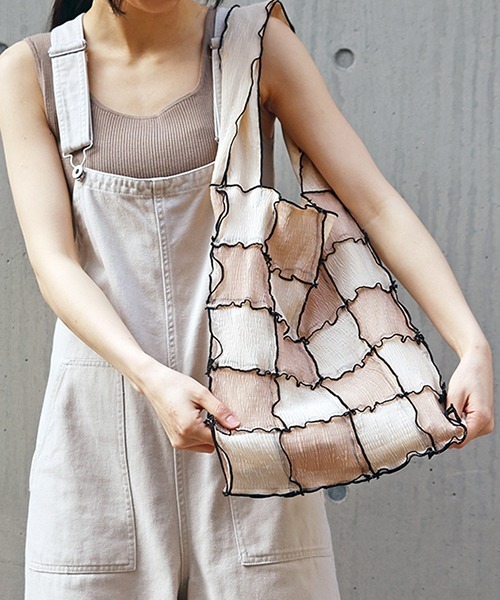 CONTROL FREAK / CTFK（コントロールフリーク）の「CONTROL FREAK(コントロールフリーク)シアーパッチメロウトート（トートバッグ・レディース・ブラック/カーキ/ベージュ/グリーン/ブラウン/ブルー・FREE）」の8枚目の写真