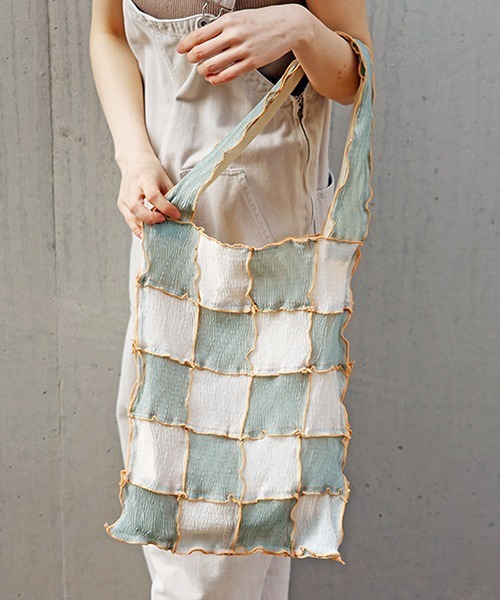 CONTROL FREAK / CTFK（コントロールフリーク）の「CONTROL FREAK(コントロールフリーク)シアーパッチメロウトート（トートバッグ・レディース・ブラック/カーキ/ベージュ/グリーン/ブラウン/ブルー・FREE）」の9枚目の写真