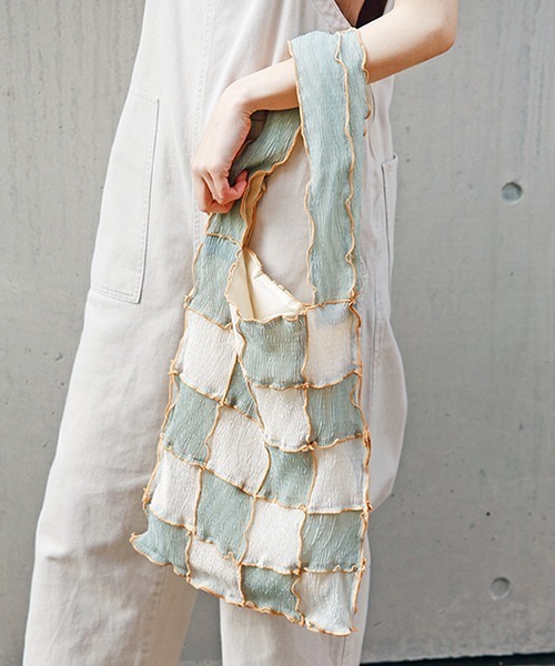 CONTROL FREAK / CTFK（コントロールフリーク）の「CONTROL FREAK(コントロールフリーク)シアーパッチメロウトート（トートバッグ・レディース・ブラック/カーキ/ベージュ/グリーン/ブラウン/ブルー・FREE）」の10枚目の写真