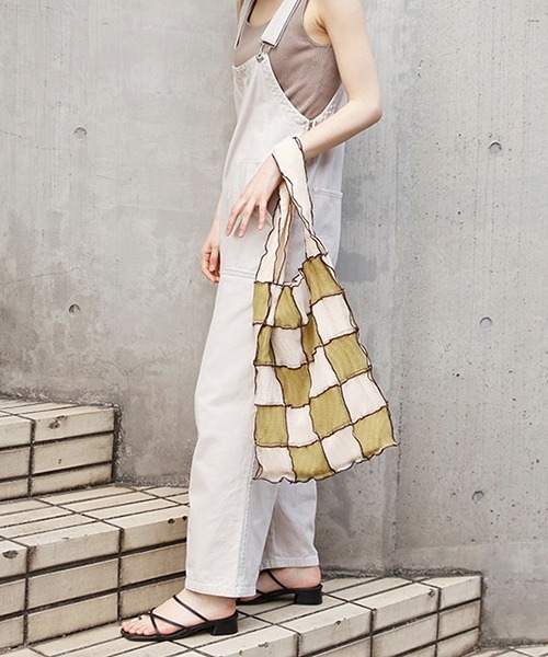 CONTROL FREAK / CTFK（コントロールフリーク）の「CONTROL FREAK(コントロールフリーク)シアーパッチメロウトート（トートバッグ・レディース・ブラック/カーキ/ベージュ/グリーン/ブラウン/ブルー・FREE）」の14枚目の写真