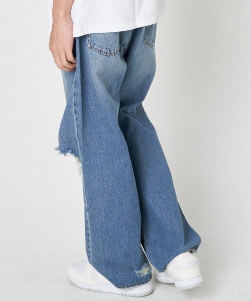 GALLIS ADDICTION（ガリスアディクション）の「GA DAMAGE WIDE DENIM PANTS（デニムパンツ・メンズ・ブラック/インディゴブルー・M/L）」の12枚目の写真