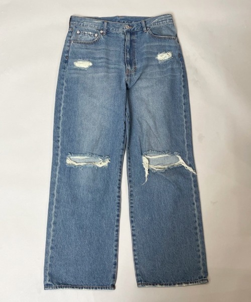 GALLIS ADDICTION（ガリスアディクション）の「GA DAMAGE WIDE DENIM PANTS（デニムパンツ・メンズ・ブラック/インディゴブルー・M/L）」の10枚目の写真