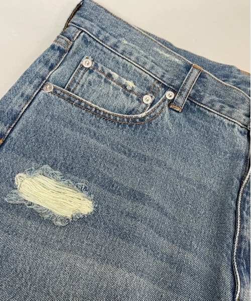 GALLIS ADDICTION（ガリスアディクション）の「GA DAMAGE WIDE DENIM PANTS（デニムパンツ・メンズ・ブラック/インディゴブルー・M/L）」の6枚目の写真
