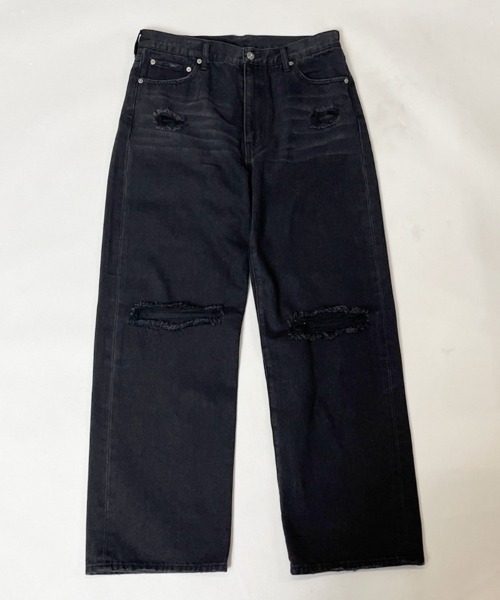 GALLIS ADDICTION（ガリスアディクション）の「GA DAMAGE WIDE DENIM PANTS（デニムパンツ・メンズ・ブラック/インディゴブルー・M/L）」の21枚目の写真