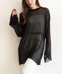 シースルーオーバーサイズロングTシャツ