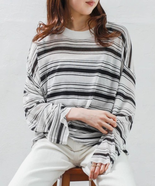 Alite cloth(アリーテクロス)の「シースルーオーバーサイズロングTシャツ(Tシャツ/カットソー・レディース・ブラック/ホワイト/ダークブラック/オフホワイト・FREE)」の10枚目の写真