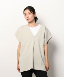 Munich | Munich(ミューニック)リネンコットン総針編みニットポンチョベスト(ベスト)