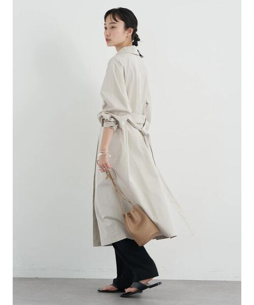 earth music&ecology（アースミュージックアンドエコロジー）の「ロングシャツワンピース（ワンピース・レディース・イエロー/ライトベージュ/ライトカーキ・FREE）」の6枚目の写真