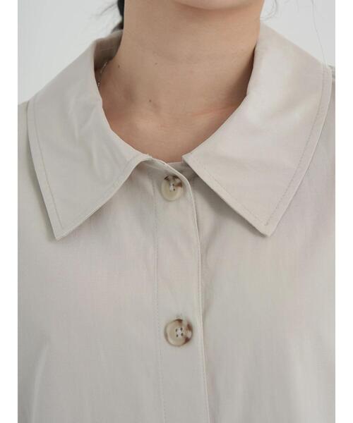 earth music&ecology（アースミュージックアンドエコロジー）の「ロングシャツワンピース（ワンピース・レディース・イエロー/ライトベージュ/ライトカーキ・FREE）」の13枚目の写真