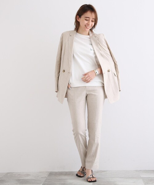 INDIVI（インディヴィ）の「◆【接触冷感/コットン100%】スムース ドルマンロゴTシャツ（Tシャツ/カットソー・レディース・ホワイト/ブラック/ベビーピンク/パープル系4・38/34/05/13/15 ）」の18枚目の写真