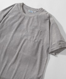 DISCUS（ディスカス）の「【DISCUS/ディスカス】ビッグシルエット ワンポイント パイル生地 ポケット付半袖Tシャツ/クルーネック半袖カットソー（ルームウェア/パジャマ・レディース）」