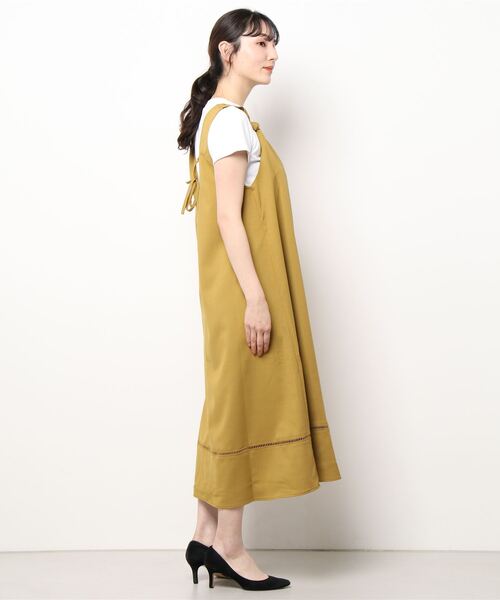 Lugnoncure(ルノンキュール)の「ノットキャミワンピース(ワンピース・レディース・イエロー/ベージュ/ブラック・フリ-)」の4枚目の写真